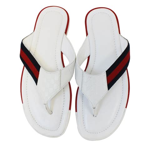 mens gucci flip flops white|white gucci flip flops cheap.